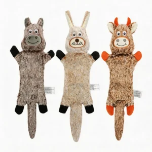 Farmyard Floppy Plush Dog Toy Cow Rabbit Donkey Farmyard Floppy Plush Dog Toy in cow, rabbit and donkey designs for soft indoor dog play
