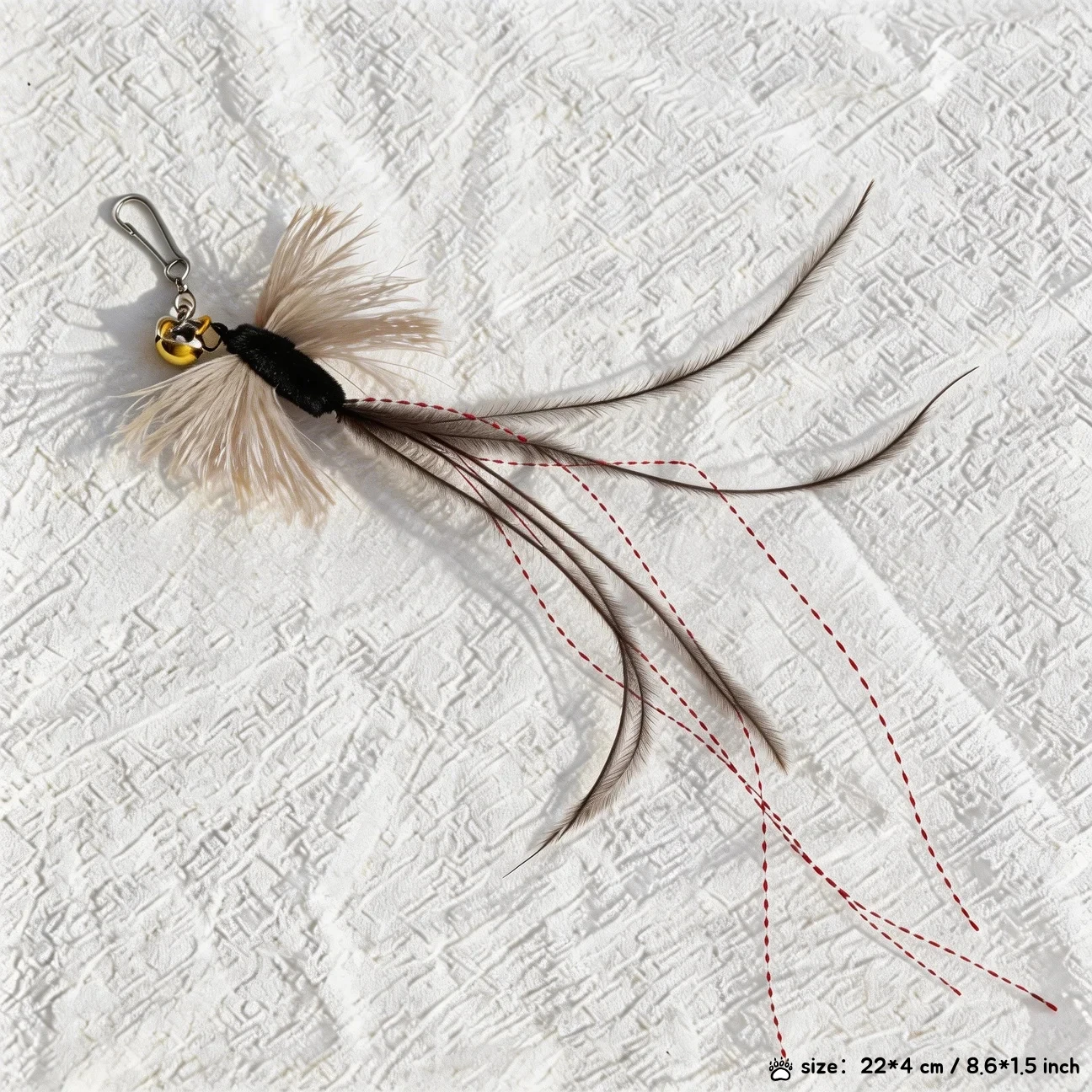 Black Deer Hair & Peacock Feather Fly Cat Wand Replacement