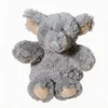 CloudCalm Baby-Soft Elephant Dog Toy in a front view, showing a gray baby-soft elephant plush with floppy ears, beige paws, and a gentle cuddly look.