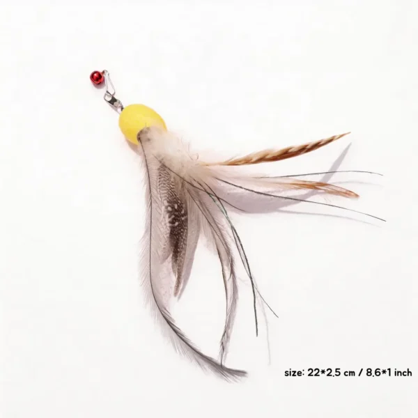 Cocoon Octopus Cat Wand Replacement measuring 22 cm with a natural cocoon head, soft feathers, and bell clip for cat teaser wands