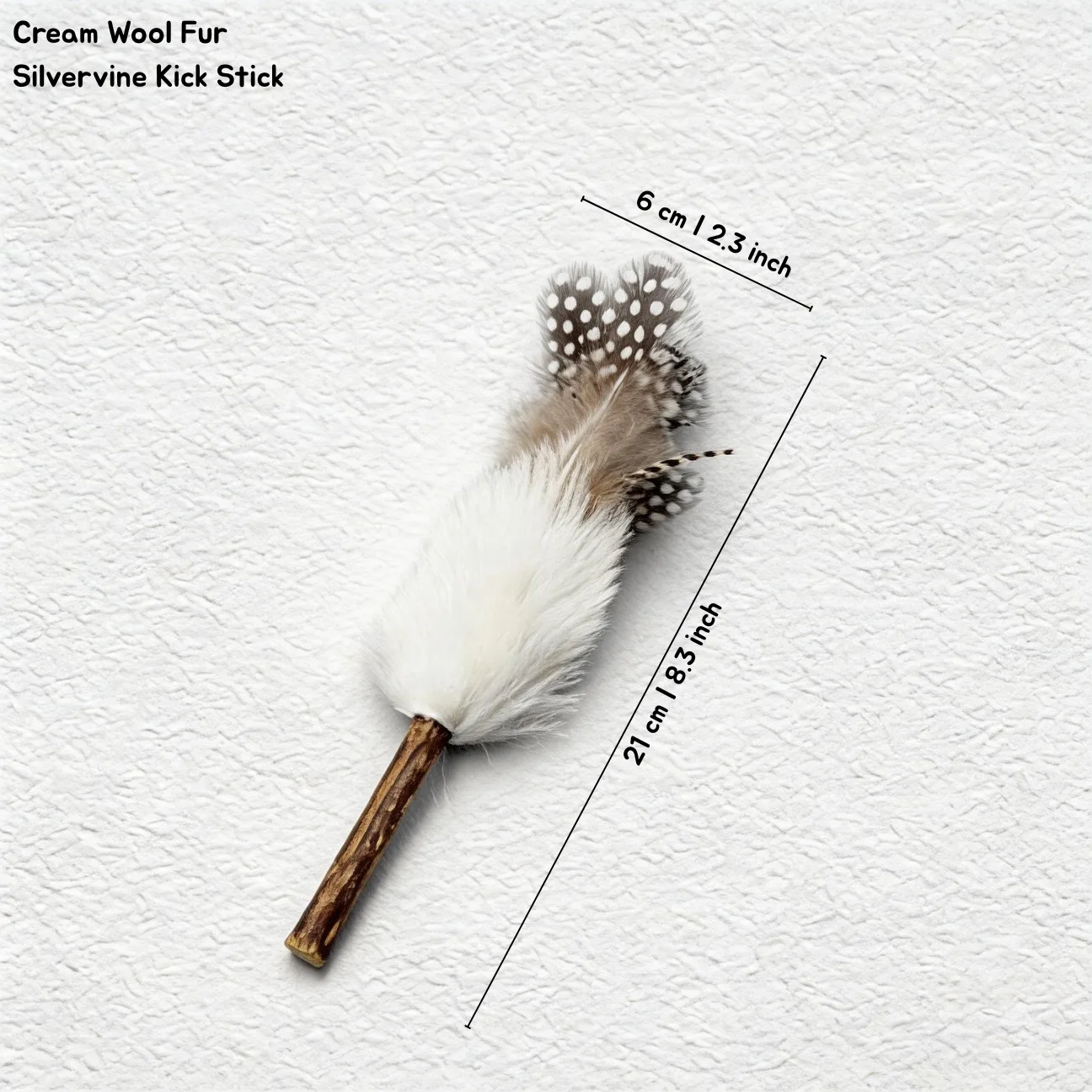 Cream Wool Fur Silvervine Kick Stick