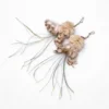 Pair of DeerFur Jellyfish Cat Wand Replacement toys with fluffy deer fur, feather wings, and colorful tinsel tails.