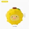 Durian Piggy Fruitie Friends Squeaky Dental Chew Toy for Small Dogs, shown as a yellow durian pig design with raised texture and a 7 x 6 cm size.