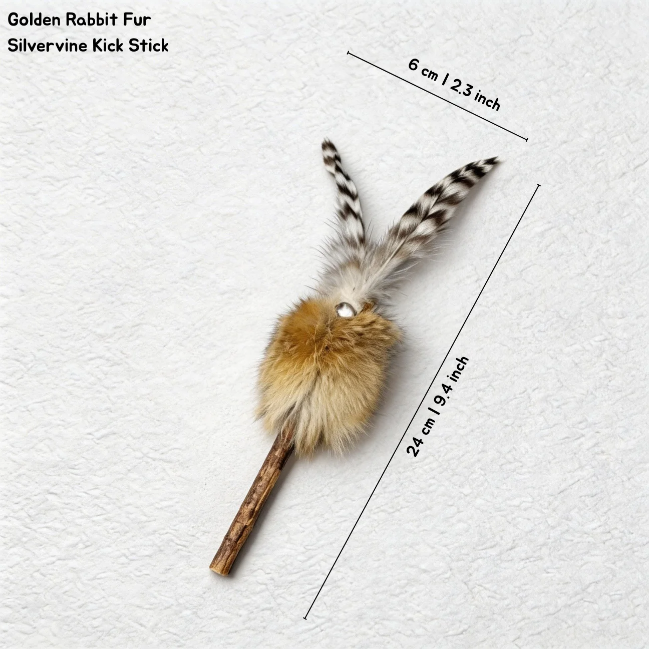 Golden Rabbit Fur Silvervine Kick Stick