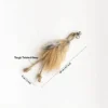 Honey Tan Hemp Rope Floofy Fox Fur Cat Wand Replacement with tan fur, twisted hemp rope legs, metal clip, bell, and 22 cm length.
