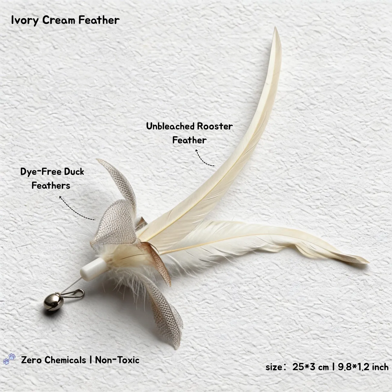 Ivory Cream Feather