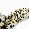 Leopard Jungle Hunter No-Stuff Squeaky Plush Dog Toy close-up with soft spotted faux fur and flat crinkle body