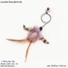 Lavender Dawn Butterfly cat wand replacement with purple mesh wing, soft feathers, pink bell, and long flutter tails