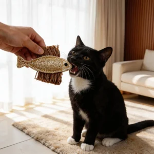 Natural Loofah  Fish Cat Dental Chew Toy