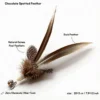 Chocolate Spotted Feather cat wand replacement with natural guinea fowl and duck feathers for bird-like interactive cat play.