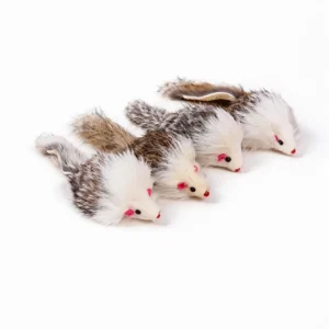 Rabbit Fur Mouse Cat Toys | Interactive Hunting Cat Toys for Indoor Cats