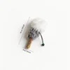 Ash Silvervine Fluffy Lollipop Cat Chew Toy with white rabbit fur top, gray curly texture, natural silvervine chew stick, and 10 cm size guide.