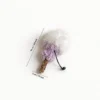 Lavender Silvervine Fluffy Lollipop Cat Chew Toy with fluffy white rabbit fur, soft lavender texture, natural silvervine stick, and 10 cm size guide.