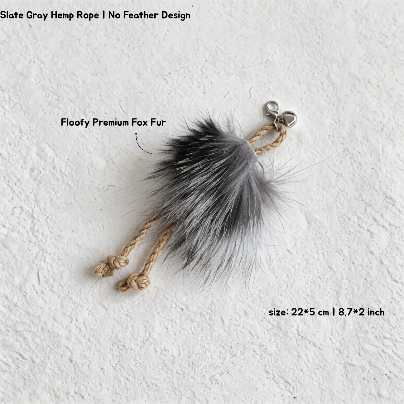 Slate Gray Hemp Rope Floofy Fox