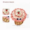 Strawberry Cupcake Bakery Bites Snuffle Foraging Mat with fluffy layered folds for hiding treats and encouraging mental enrichment.