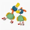 ToucanTuff Tug & Chew Plush Rope Dog Toy with a colorful toucan design, plush body, textured mesh head, and knotted rope legs for tug play.
