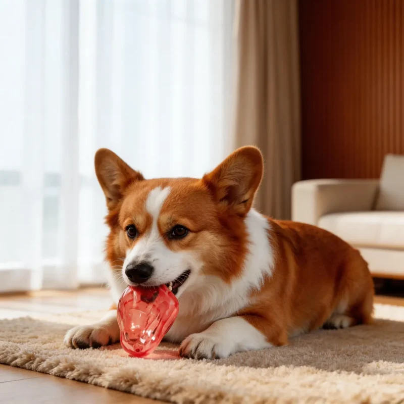 Corgi Chewing Milky Wax Apple Treat-Dispensing Dog Chew Toy Corgi chewing Milky Wax Apple Treat-Dispensing Natural Rubber Dog Chew Toy for indoor enrichment play