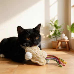 Rainbow Natural Loofah Cat Chew & Kick Toy