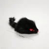 Black Rabbit Fur Mouse Scent Enrichment Cat Toy with 17 cm size for pouncing, biting, and kicking
