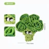 Broccoli VeggiePup Garden Snuffle Foraging Mat with rolled fleece pockets for puppy and senior dog enrichment
