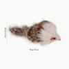Brown Rabbit Fur Mouse Scent Enrichment Cat Toy with 13 cm length and soft natural fur texture