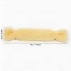 Buttercream Bunny Candy Rabbit Fur Candy Cat Kicker Pillow in soft yellow plush, shown with size labels of 30 cm / 11.8 in long and 6 cm / 2.4 in tall.