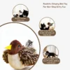 Chirpy Bird Tap-Activated Interactive Cat Toy showing realistic chirping bird play, lifelike calls, a built-in loop, and ultra-soft plush with non-toxic PP cotton.