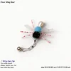 Clear Wing Gnat cat wand replacement with clear wings, striped silicone antennae, fuzzy body, and silver bell