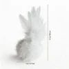 Cloud White Bunny Fur Scent Enrichment Cat Toy with white bunny fur and feather tail, 14 cm tall and 7 cm wide