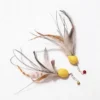 Two Cocoon Octopus Cat Wand Replacement refills with yellow cocoon heads, natural feather tentacles, bells, and metal clips