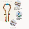 Cord-Saver Silvervine Cat Chew Rope shown at 55 cm or 21.65 in optimal length, with natural silvervine, cat-visible color, catnip, and gall fruit infused details.