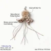 DeerFur Jellyfish Cat Wand Replacement showing cloud-soft deer fur, natural chicken feathers, and shimmer tentacles.