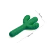 Desert green Cactus Natural Rubber Dog Chew Toy with 7.7 inch length and 4.3 inch width