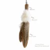 duck-feather-cat-feather-wand-toy-refill-size Duck feather cat feather wand toy refill with layered natural feathers, Bunny Fur and Silvervine, measuring approximately 15 x 5 cm.