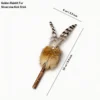 Golden Rabbit Fur Silvervine Kick Stick shown with a size guide, measuring 24 cm long and 6 cm wide, with soft fur, feathers, and a silvervine chew stick.