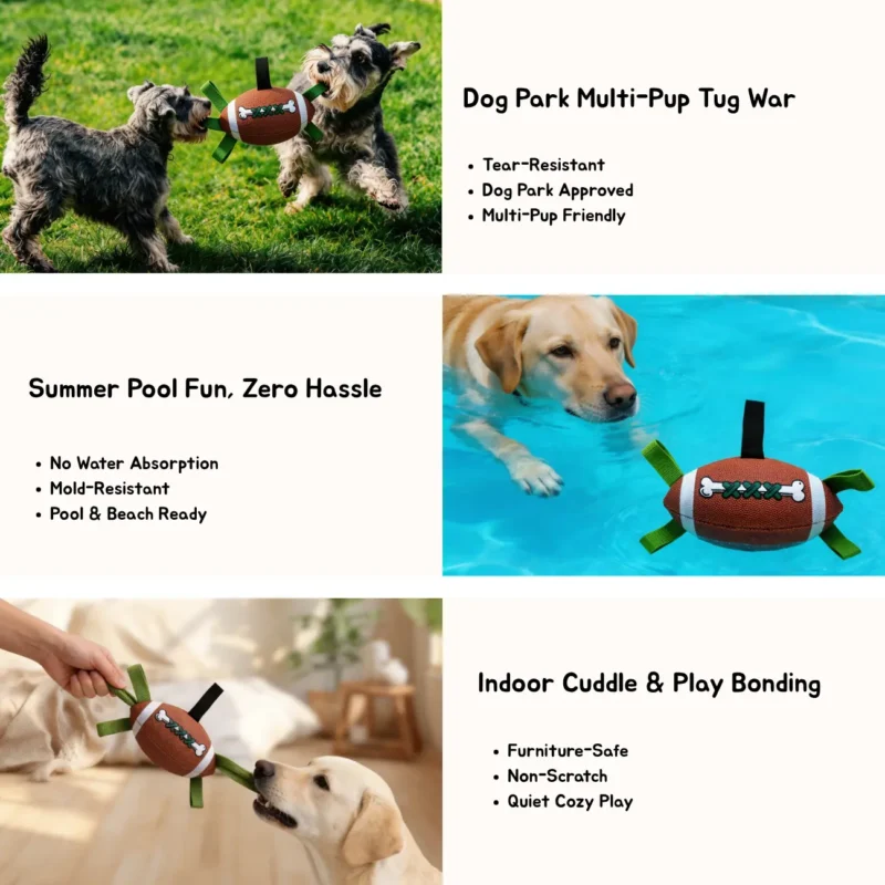 Inflatable Floating Football Tug Dog Toy Pool Park Indoor Play Inflatable Floating Football Tug Dog Toy for Dog Park Pool and Indoor Play