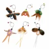 mesh-tubes-cat-flutter-toy-six-cat-teaser-toys Six Mesh Tubes Cat Flutter Toy Wand Teaser styles with colorful feather wings, mesh loops, shimmer tails, and bell connectors.