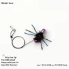 Midnight Wasp cat wand replacement with black fuzzy body, blue silicone antennae, purple bead, and clip