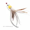 Octopus Cat Toy Teaser Replacement Lure with a bright yellow body, long feather tentacles, 3 cm width, and 22 cm overall length.