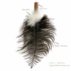 ostrich-feather-interactive-cat-toy-wand-refill-size Ostrich feather interactive cat toy wand refill with a soft airy plume, fluffy Bunny Fur and Silvervine, measuring approximately 20 x 10 cm.