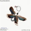 Peacock Moon Butterfly cat wand replacement with blue-green feathers, white pom pom, bell, and braided rope accent