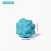 Poolside Blue Bamboo Texture Dog Chew Ball with a knotted geometric shape, raised chew texture, and 6.5 x 6.5 cm size.