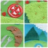 Close-up of Spring Picnic Snuffle Foraging Mat with chenille grass, croissant pocket and layered treat hiding zones
