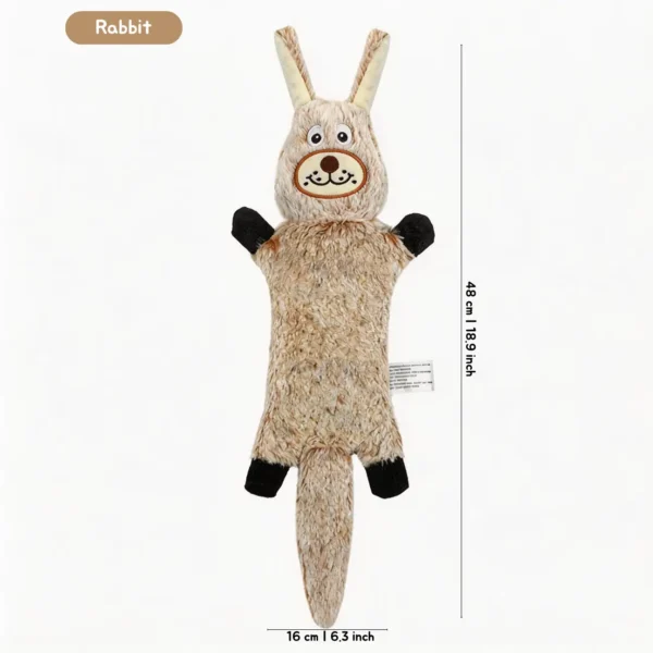 Rabbit Farmyard Floppy Plush Dog Toy with long ears and soft plush body for gentle play, 48 cm