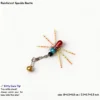 Rainforest Speckle Beetle cat wand replacement with colorful silicone legs, shiny beads, clip, and bell