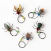 Realistic Feather Bug Cat Wand Replacement Set with five insect style feather teaser refills in a flat lay.