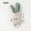 Scallion Pal Veggie Pals Crinkle Plush Dog Toy, featuring a smiling scallion design with ribbed plush fabric and 10 x 21 cm size.