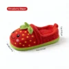 Strawberry Slipper Silly Squeak Pals Latex Squeaky Dog Chew Toy with red strawberry shoe design, green sole, textured surface, and 12 x 7 x 6 cm size.
