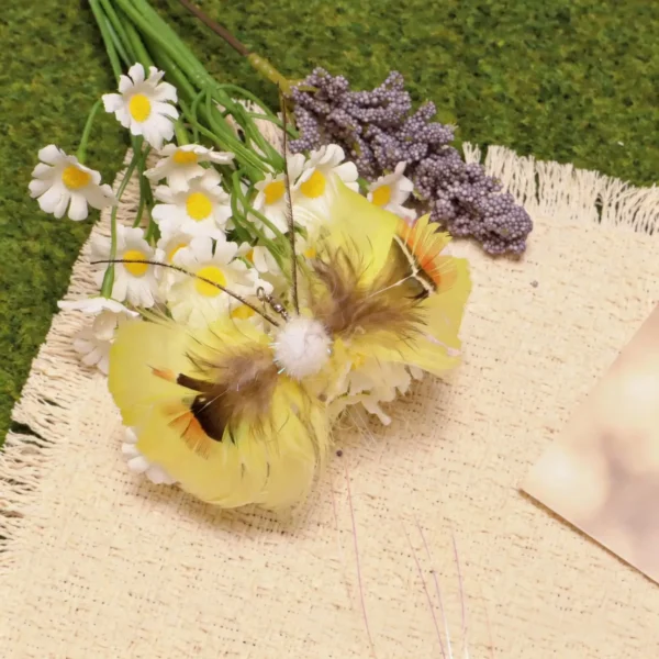 Sunny Butterfly Feather Cat Wand Replacement styled with flowers for a bright spring-inspired cat teaser refill.