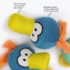 Close-up of the ToucanTuff Tug & Chew Plush Rope Dog Toy showing heavy-duty oxford canvas beak and breathable abrasion-resistant mesh head.